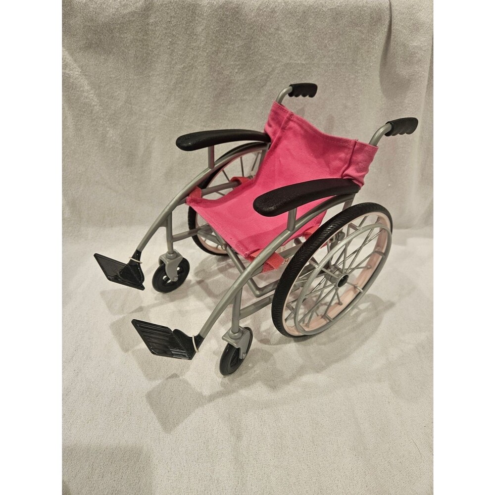 Our Generation Doll Wheelchair Medical Hot Pink Foldable Wheel chair